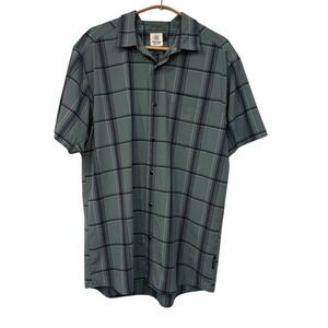 FLYLOW Mens Short Sleeve Plaid Pearl Snap Front Shirt Tahoe CA Designed Large‎